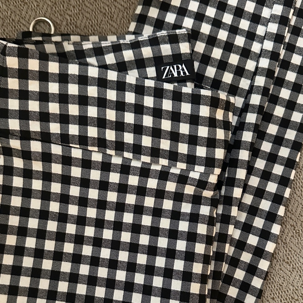 Zara Monochrome Checkered Trousers